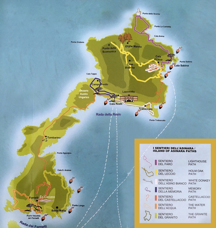 Mappa Calette Isola dell'Asinara